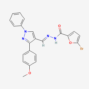 molecular formula C22H17BrN4O3 B1236565 5-bromo-N'-{[3-(4-methoxyphenyl)-1-phenyl-1H-pyrazol-4-yl]methylene}-2-furohydrazide 