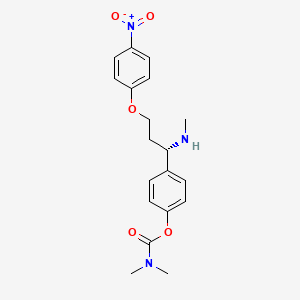 molecular formula C19H23N3O5 B1236567 (S)-4-(1-(methylamino)-3-(4-nitrophenoxy)propyl)phenyl dimethylcarbamate 