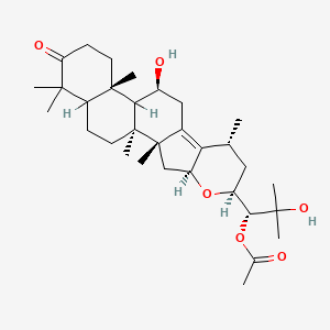 molecular formula C32H50O6 B1236586 [(1R)-2-hydroxy-1-[(1S,2R,4S,6S,8R,12S,14S)-12-hydroxy-1,2,8,14,18,18-hexamethyl-17-oxo-5-oxapentacyclo[11.8.0.02,10.04,9.014,19]henicos-9-en-6-yl]-2-methylpropyl] acetate CAS No. 443683-76-9