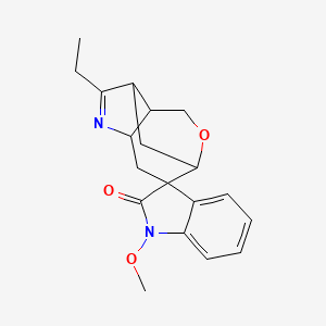 molecular formula C19H22N2O3 B1236588 6-乙基-1'-甲氧基螺[10-氧杂-5-氮杂三环[5.3.1.04,8]十一-5-烯-2,3'-吲哚]-2'-酮 