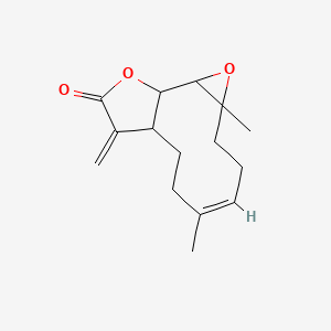 molecular formula C15H20O3 B1236596 (7Z)-4,8-Dimethyl-12-methylidene-3,14-dioxatricyclo[9.3.0.02,4]tetradec-7-en-13-one CAS No. 29552-41-8
