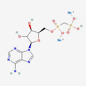 molecular formula C11H15N5Na2O9P2 B12366197 disodium;[(2R,3R,5R)-5-(6-aminopurin-9-yl)-3,4-dihydroxyoxolan-2-yl]methoxy-[[hydroxy(oxido)phosphoryl]methyl]phosphinate 