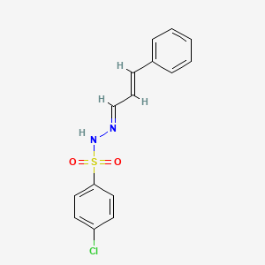 molecular formula C15H13ClN2O2S B1236641 4-chloro-N-[(E)-[(E)-3-phenylprop-2-enylidene]amino]benzenesulfonamide 