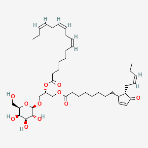 B1236658 1-(9S,13S,12-oxophytodienoyl)-2-(7Z,10Z,13Z)-hexadecatrienoyl-3-(beta-D-galactosyl)-sn-glycerol CAS No. 348113-78-0