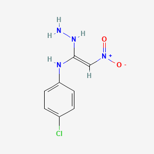 molecular formula C8H9ClN4O2 B1236661 4-chloro-N-[(Z)-1-hydrazinyl-2-nitroethenyl]aniline 