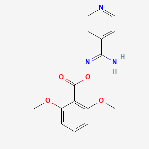 molecular formula C15H15N3O4 B1236665 [(Z)-[amino(pyridin-4-yl)methylidene]amino] 2,6-dimethoxybenzoate 