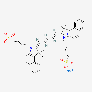 molecular formula C41H45N2NaO6S2 B1236680 sodium;4-[(2E)-2-[(2E,4E)-5-[1,1-dimethyl-3-(4-sulfonatobutyl)benzo[e]indol-3-ium-2-yl]penta-2,4-dienylidene]-1,1-dimethylbenzo[e]indol-3-yl]butane-1-sulfonate CAS No. 64285-36-5
