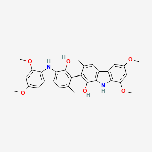 molecular formula C30H28N2O6 B1236687 Clausenamine A 