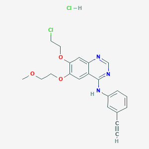 molecular formula C21H21Cl2N3O3 B123671 [7-(2-Chloro-ethoxy)-6-(2-methoxy-ethoxy)-quinazolin-4-yl]-(3-ethynyl-phenyl)-amine Hydrochloride CAS No. 183320-19-6