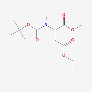 molecular formula C12H21NO6 B123675 2-Tert-butoxycarbonylamino-succinic acid 4-ethyl ester 1-methyl ester CAS No. 156731-58-7