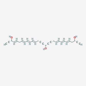 molecular formula C29H30O3 B1236785 (5E,7E,9E,18E,20E,22E,25E)-nonacosa-5,7,9,18,20,22,25-heptaen-1,12,15,28-tetrayne-3,14,27-triol 