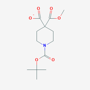 molecular formula C13H20NO6- B12367884 1,4,4-Piperidinetricarboxylic acid, 1-(1,1-dimethylethyl) 4-methyl ester 