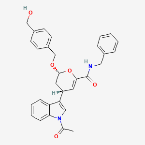 (2R,4R)-4-(1-acetyl-3-indolyl)-2-[[4-(hydroxymethyl)phenyl]methoxy]-N-(phenylmethyl)-3,4-dihydro-2H-pyran-6-carboxamide