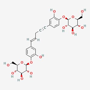 molecular formula C29H34O14 B1236810 1,5-Bis(4'-glucopyranosyloxy-3'-hydroxyphenyl)pent-4-en-1-yne CAS No. 83643-94-1