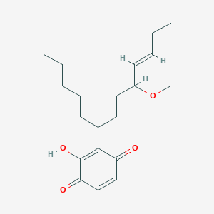 B1236816 2,5-Cyclohexadiene-1,4-dione, 2-hydroxy-5-methoxy-3-(8-tridecenyl)-, (Z)- CAS No. 97987-90-1
