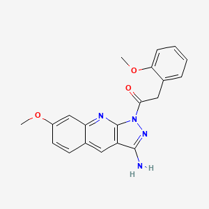 1-(3-Amino-7-methoxy-1-pyrazolo[3,4-b]quinolinyl)-2-(2-methoxyphenyl)ethanone