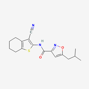 molecular formula C17H19N3O2S B1236845 N-(3-cyano-4,5,6,7-tetrahydro-1-benzothiophen-2-yl)-5-(2-methylpropyl)-3-isoxazolecarboxamide 