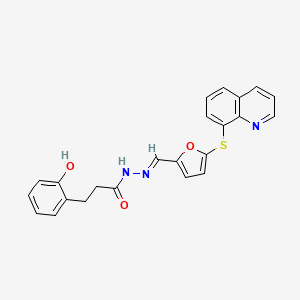 molecular formula C23H19N3O3S B1236853 3-(2-hydroxyphenyl)-N'-{[5-(8-quinolinylthio)-2-furyl]methylene}propanohydrazide 