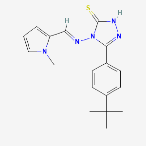 3-(4-tert-butylphenyl)-4-[(E)-(1-methylpyrrol-2-yl)methylideneamino]-1H-1,2,4-triazole-5-thione