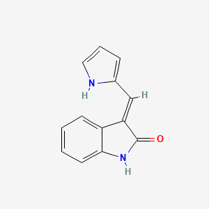 molecular formula C13H10N2O B1236857 (3E)-3-(1H-pyrrol-2-ylmethylidene)-1H-indol-2-one 