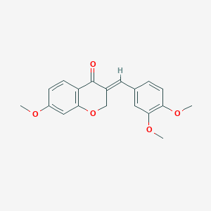 molecular formula C19H18O5 B1236879 (3E)-3-[(3,4-dimethoxyphenyl)methylidene]-7-methoxychromen-4-one 