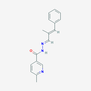 molecular formula C17H17N3O B1236884 6-methyl-N-[(E)-[(E)-2-methyl-3-phenylprop-2-enylidene]amino]pyridine-3-carboxamide 