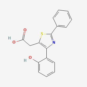 molecular formula C17H13NO3S B1236905 4-(Hydroxyphenyl)-2-phenyl-5-thiazoleacetic acid CAS No. 53514-95-7