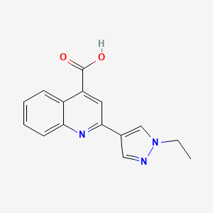 molecular formula C15H13N3O2 B1236910 2-(1-ethyl-1H-pyrazol-4-yl)quinoline-4-carboxylic acid CAS No. 956364-45-7