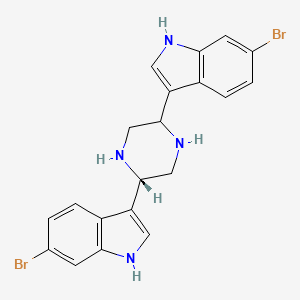 molecular formula C20H18Br2N4 B1236915 2,5-Bis(6'-bromo-3'-indolyl)piperazine 