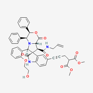 2-[3-[(3R,3'R,4'S,6'R,8'S,8'aS)-6'-[2-(2-hydroxyethoxy)phenyl]-1',2-dioxo-8'-[oxo-(prop-2-enylamino)methyl]-3',4'-diphenyl-5-spiro[1H-indole-3,7'-4,6,8,8a-tetrahydro-3H-pyrrolo[2,1-c][1,4]oxazine]yl]prop-2-ynyl]propanedioic acid dimethyl ester