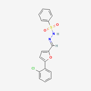 molecular formula C17H13ClN2O3S B1236920 N-[(E)-[5-(2-chlorophenyl)furan-2-yl]methylideneamino]benzenesulfonamide 