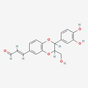 2-Propenal, 3-(2-(3,4-dihydroxyphenyl)-2,3-dihydro-3-(hydroxymethyl)-1,4-benzodioxin-6-yl)-