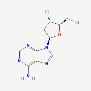 molecular formula C10H11Cl2N5O B1237017 9-[(2R,4S,5S)-4-chloro-5-(chloromethyl)oxolan-2-yl]purin-6-amine CAS No. 63162-55-0