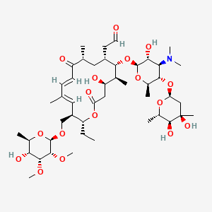 2-[(4R,5S,6S,7R,9R,11E,13Z,15R,16R)-6-[(2R,3R,4R,5S,6R)-5-[(2S,4R,5S,6S)-4,5-dihydroxy-4,6-dimethyloxan-2-yl]oxy-4-(dimethylamino)-3-hydroxy-6-methyloxan-2-yl]oxy-16-ethyl-4-hydroxy-15-[[(2R,3R,4R,5R,6R)-5-hydroxy-3,4-dimethoxy-6-methyloxan-2-yl]oxymethyl]-5,9,13-trimethyl-2,10-dioxo-1-oxacyclohexadeca-11,13-dien-7-yl]acetaldehyde