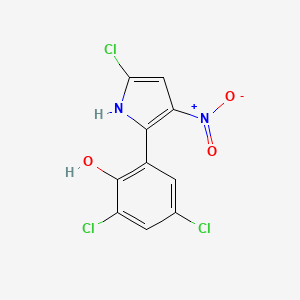 molecular formula C10H5Cl3N2O3 B1237052 2,4-Dichloro-6-(5-chloro-3-nitro-1H-pyrrol-2-yl)phenol CAS No. 87376-16-7