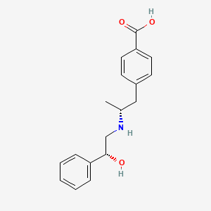 molecular formula C18H21NO3 B1237053 4-[(R)-2-[[(R)-2-Hydroxy-2-phenylethyl]amino]propyl]benzoic acid CAS No. 90730-94-2