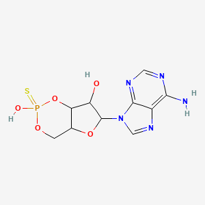 molecular formula C10H12N5O5PS B1237066 6-(6-aminopurin-9-yl)-2-hydroxy-2-sulfanylidene-4a,6,7,7a-tetrahydro-4H-furo[3,2-d][1,3,2]dioxaphosphinin-7-ol 