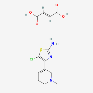 molecular formula C13H16ClN3O4S B1237070 5-Chloro-4-(1-methyl-1,2,5,6-tetrahydropyridin-3-yl)-thiazole-2-amine 2-butenedioate CAS No. 141545-50-8