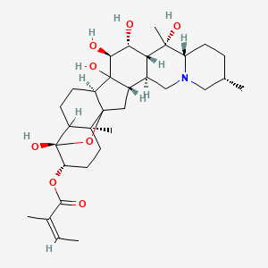 molecular formula C32H49NO8 B1237073 Angeloylzygadenine CAS No. 67370-02-9
