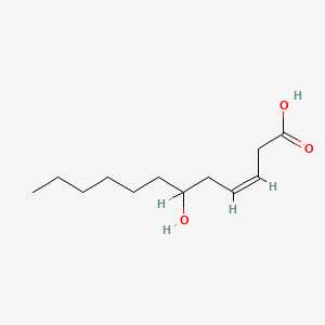 molecular formula C12H22O3 B1237074 (Z)-6-hydroxydodec-3-enoic acid CAS No. 1420-14-0