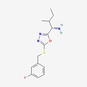 molecular formula C14H18FN3OS B1237096 (1S)-1-[5-[(3-fluorophenyl)methylthio]-1,3,4-oxadiazol-2-yl]-2-methyl-1-butanamine 