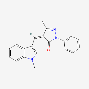 molecular formula C20H17N3O B1237098 (4Z)-5-methyl-4-[(1-methylindol-3-yl)methylidene]-2-phenylpyrazol-3-one 