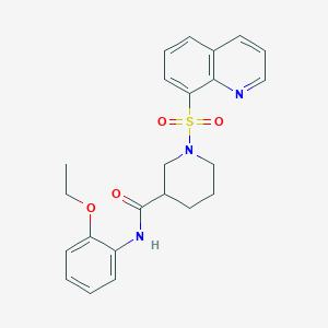 molecular formula C23H25N3O4S B1237100 N-(2-ethoxyphenyl)-1-(8-quinolinylsulfonyl)-3-piperidinecarboxamide 