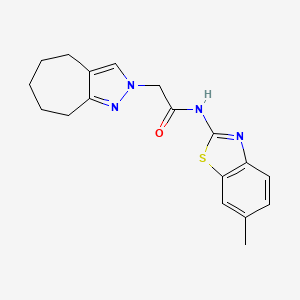 N-(6-methyl-1,3-benzothiazol-2-yl)-2-(5,6,7,8-tetrahydro-4H-cyclohepta[c]pyrazol-2-yl)acetamide