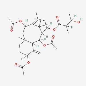 molecular formula C31H46O9 B1237102 (2,5,10-三乙酰氧基-8,12,15,15-四甲基-4-甲叉亚甲基-14-三环[9.3.1.03,8]十五烷-11-烯基) 3-羟基-2-甲基丁酸酯 