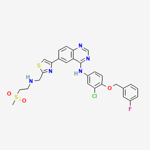 molecular formula C28H25ClFN5O3S2 B1237106 GW583340 dihydrochloride CAS No. 388082-81-3