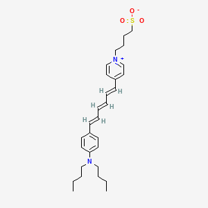 molecular formula C29H40N2O3S B1237115 4-(6-(4-Dibutylaminophenyl)-1,3,5-hexatrienyl)-1-(4'-sulfobutyl)pyridinium CAS No. 83668-91-1