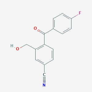 molecular formula C15H10FNO2 B123712 4-(4-Fluorobenzoyl)-3-(hydroxymethyl)benzonitrile CAS No. 260371-16-2