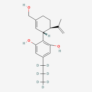 molecular formula C19H26O3 B12371805 7-Hydroxycannabidivarin-d7 