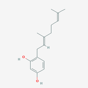 molecular formula C16H22O2 B1237200 4-[(2E)-3,7-dimethylocta-2,6-dienyl]benzene-1,3-diol 